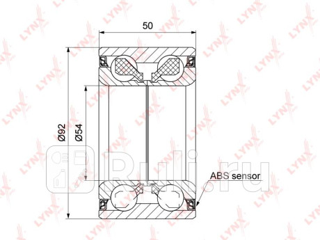 Комплект подшипника ступицы колеса, перед, mercedes benz c-class (w204) 07-14 / e-class (w212) 09- +abs LYNXAUTO WB1423  для прочие 2, LYNXAUTO, WB1423