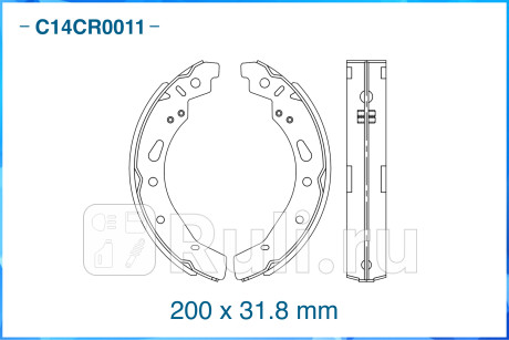 Тормозные колодки задние барабанные (low metallic) c14cr0011 CWORKS C14CR0011  для прочие 2, CWORKS, C14CR0011