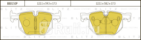 Колодки тормозные дисковые задние bmw 5(e60) 03- BLITZ BB0150P  для Разные, BLITZ, BB0150P