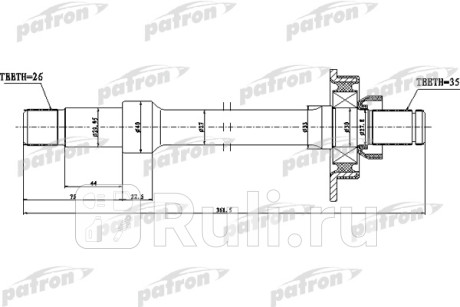 Вал приводной с подвесным подшипником vw: sharan 1.9tdi с abs 95- PATRON PDS0537  для Разные, PATRON, PDS0537