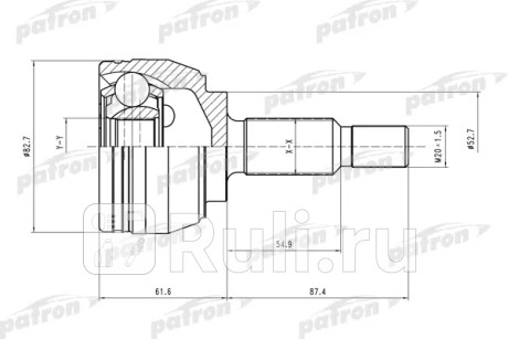 Шрус наружн к-кт 25x53x33 renault: scenic ii megan ii grand scenic 02- PATRON PCV1519  для Разные, PATRON, PCV1519