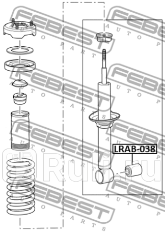 Сайлентблок задн амортизатора подходит для land rover discovery iii 2005-2009 lrab-038 FEBEST LRAB-038  для прочие 2, FEBEST, LRAB-038