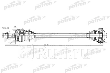 Полуось задняя правая 30x686x69 bmw: x3 04- PATRON PDS0236  для Разные, PATRON, PDS0236