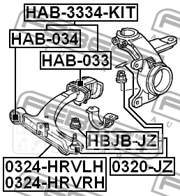 Сайлентблок hab-034 FEBEST HAB-034  для прочие 2, FEBEST, HAB-034