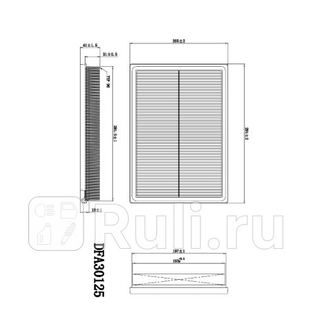 Фильтр воздушный corsa 2000 - 2006 meriva 2004 - 2010 corsavan 1.3 cdri DOUBLE FORCE DFA30125  для Разные, DOUBLE FORCE, DFA30125