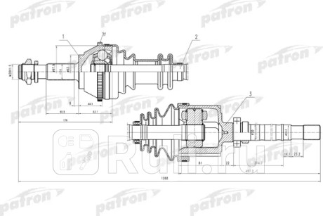 Полуось прав peugeot: j5, citroen: c25,fiat: ducato 1.8-2.5td PATRON PDS0129  для Разные, PATRON, PDS0129