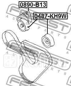 Натяжитель subaru legacy b13 2003.01-2009.04 [jp] ремня \ 0890-b13 febest FEBEST 0890-B13  для прочие 2, FEBEST, 0890-B13