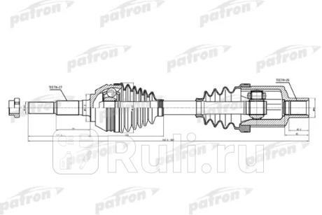 Полуось передн прав_chevrolet: blazer, s10 97-05   gmc: jimmy, sonoma 97-05   isuzu:hombre 98-00   oldsmobile: bravada 97-01 PATRON PDS1507  для Разные, PATRON, PDS1507