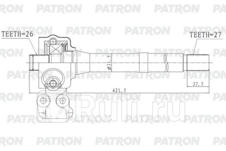 Полуось hyundai kia ix35   sportage sl 2.0i at 10- пром. вал с опорой 27x421,5x26 PATRON PDS0559  для Разные, PATRON, PDS0559