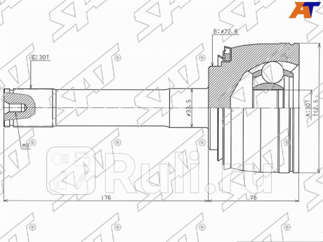 Шрус наружный toyota land cruiser 100 98-05 SAT TO-74  для Разные, SAT, TO-74