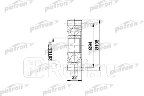 Шрус внутр к-кт audi: 80, 90 2.3, 100 1.9-2.3, alfa romeo: 164 PATRON PCV3014  для Разные, PATRON, PCV3014