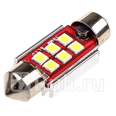 Автолампа диод t11(c5w) 12v 6 smd диодов 1-конт 36мм обманка, радиатор белая skyway SKYWAY S08201307  для прочие 2, SKYWAY, S08201307