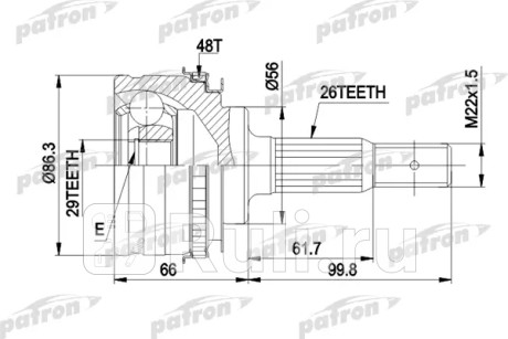 Шрус наружн к-кт pontiac: vibe 02-  toyota: matrix 02- PATRON PCV9012  для Разные, PATRON, PCV9012