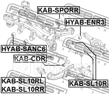 Сайленблок kab-sl10rr FEBEST KAB-SL10RR  для прочие 2, FEBEST, KAB-SL10RR