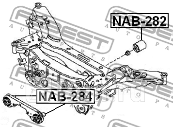 Сайлентблок nissan qashqai j10e 2006.12-2013.12 [el] заднего дифференциала \ nab-282 febest FEBEST NAB-282  для прочие 2, FEBEST, NAB-282