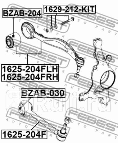 Сайлентблок mercedes benz c 220 cdi 204.# нижнего переднего рычага \ bzab-204 febest FEBEST BZAB-204  для прочие 2, FEBEST, BZAB-204