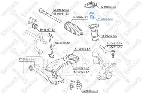 Отбойник амортизатора переднего toyota rav 4 aca2# cla2# zca2# 00- STELLOX 11-98061-SX  для Разные, STELLOX, 11-98061-SX