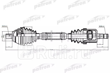 Полуось передн прав_volkswagen: cc, jetta, passat, rabbit 09-10 2.5 PATRON PDS6877  для Разные, PATRON, PDS6877