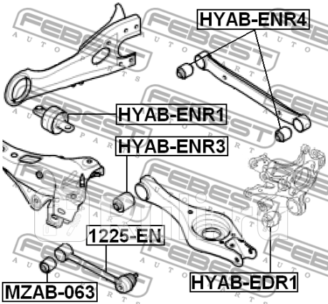 Сайлентблок hyab-enr4 FEBEST HYAB-ENR4  для прочие 2, FEBEST, HYAB-ENR4