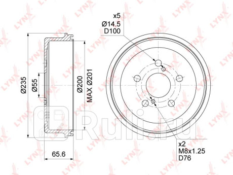 Барабан тормозной (200x55) подходит для toyota carina e(t19) 1.6-2.0d 92-97 / caldina (t19/21) 1.8-2 LYNXAUTO BM-1001  для прочие 2, LYNXAUTO, BM-1001