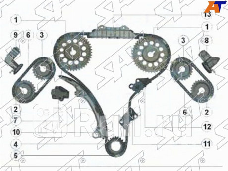 Комплект цепи грм nissan vq20de vq25de vq30de SAT TK-NS308-A  для Разные, SAT, TK-NS308-A