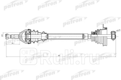 Полуось лев dacia logan 1.4-1.6i 09.04-  -abs PATRON PDS0637  для Разные, PATRON, PDS0637