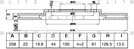 Диск тормозной передний renault logan 12- BLITZ BS0507  для Разные, BLITZ, BS0507