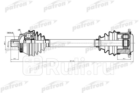 Полуось левая 38x527x59.5 abs: 45t audi a4 avant i (8d5, b5), a4 i (8d2, b5) 96-00 PATRON PDS0025  для Разные, PATRON, PDS0025