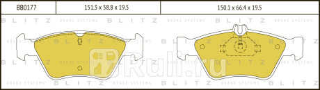 Колодки тормозные дисковые передние mercedes w210 95- BLITZ BB0177  для Разные, BLITZ, BB0177