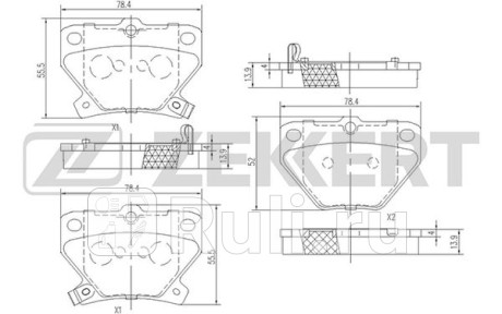 Колодки тормозные zekkert bs1267 диск. задн. toyota celica (t230) 99-, corolla (e120,e130) 00-, coro Zekkert BS-1267  для прочие 2, Zekkert, BS-1267