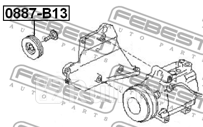 Ролик натяжителя subaru legacy b13 2003.01-2009.04 [jp] ремня кондиционера \ 0887-b13 febest FEBEST 0887-B13  для прочие 2, FEBEST, 0887-B13