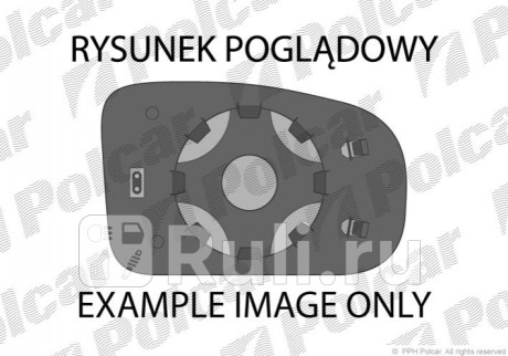 9513545E - Зеркальный элемент левый (Polcar) Volkswagen Golf 5 (2003-2009) для Volkswagen Golf 5 (2003-2009), Polcar, 9513545E