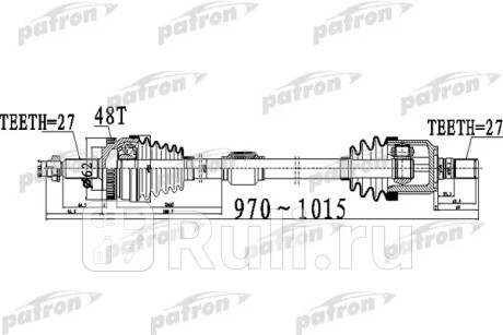 Полуось передний мост справа 27x970x62x27 abs:48t hyundai sonata   i45 [gf] 09 - kia optima [tf] 10 - PATRON PDS0506  для Разные, PATRON, PDS0506