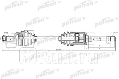 Полуось передн прав 30x944x64,8x27 bmw: x3 04- PATRON PDS0380  для Разные, PATRON, PDS0380