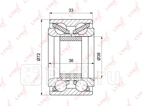 Подшипник ступицы передний с abs (36/33x38x72) подходит для toyota corolla(e10/e11) 1.3-2.0d 92-01 / LYNXAUTO WB-1231  для прочие 2, LYNXAUTO, WB-1231