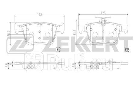 Колодки тормозные vag tiguan 16-, kodiaq 16-, karoq 17-, golf vii 12-, a3 12- задние zekkert Zekkert BS-2952  для прочие 2, Zekkert, BS-2952