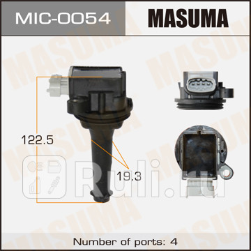 Катушка зажигания ford kuga 08- 2.5i, volvo s60 04-, s80 99-, xc70 02- 2.0i - 2.5i masuma MASUMA MIC-0054  для прочие 2, MASUMA, MIC-0054