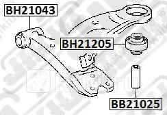 Втулка сайлентблока рычага toyota caldina 92-02 bb21025 Jikiu BB21025  для прочие 2, Jikiu, BB21025