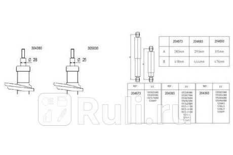 204683 - Амортизатор подвески задний (1 шт.) (AL-KO) Peugeot Boxer 3 (2006-2014) для Peugeot Boxer 3 (2006-2014), AL-KO, 204683