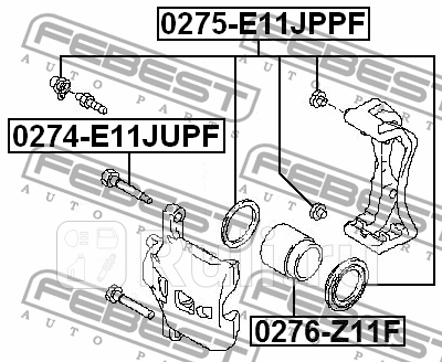 Ремкомплект суппорта nissan tiida jpn make c11 2005.08-2012.06 [gl] переднего \ 0275-e11jppf febest FEBEST 0275-E11JPPF  для прочие 2, FEBEST, 0275-E11JPPF