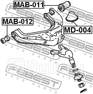 Сайлентблок рычага нижн задний mitsubishi pajero i/ii mab-011 FEBEST MAB-011  для прочие 2, FEBEST, MAB-011