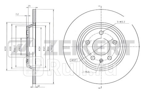 Диск тормозной audi a4 iv 07-, a4 allroad 09-, a5/s5 07-, a6/s6 iv задний 299,9 х 12 zekkert Zekkert BS-5842  для прочие 2, Zekkert, BS-5842