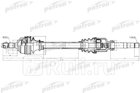 Полуось передняя правая 25x939x58,5x24 citroen: berlingo 1.6 1.6hdi 08-, c4 picasso 2.0 1.6hdi 06-   peugeot: partner tepee 1.6 1.6hdi 08- PATRON PDS0283  для Разные, PATRON, PDS0283