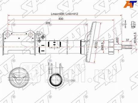 Стойка задняя toyota carina caldina corona 92-02 lh SAT ST-48540-20700  для Разные, SAT, ST-48540-20700