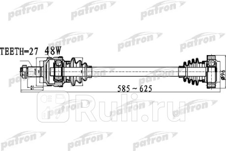 Полуось задняя правая левая 27x585x64 abs: 48t bmw 3 compact (e36) 316i 318 tds 94-00 PATRON PDS0479  для Разные, PATRON, PDS0479