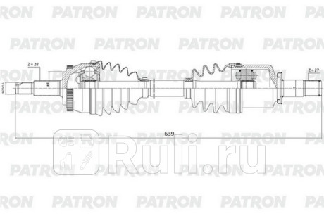 Полуось лев. geely atlas (nl-3) 28x639,5x62x27 PATRON PDS0567  для Разные, PATRON, PDS0567