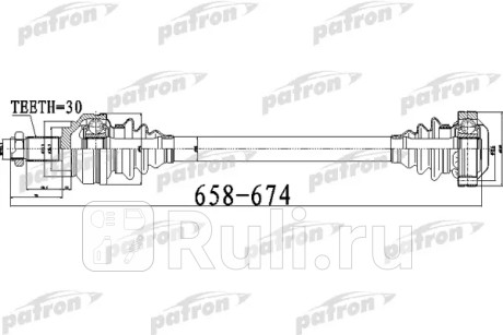 Полуось задняя правая левая 30x658x58,7 bmw: 5 03- , 5 touring 04- , 6 04- , 6 кабрио 04- PATRON PDS0480  для Разные, PATRON, PDS0480