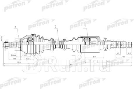 Полуось прав citroen: zx xsara 1.1 1.4 1.4d 1.5d mt  91-97 PATRON PDS0011  для Разные, PATRON, PDS0011