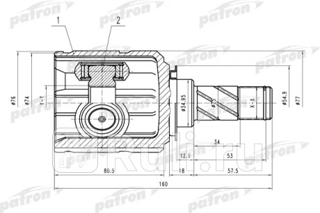 Шрус внутр к-кт [a:22, b:23] opel: corsa c meriva 05- PATRON PCV4009  для Разные, PATRON, PCV4009