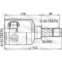 Шрус внутренний левый 33x40x26 2411-dustmtlh FEBEST 2411-DUSTMTLH  для прочие 2, FEBEST, 2411-DUSTMTLH